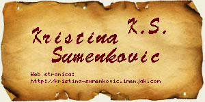 Kristina Šumenković vizit kartica